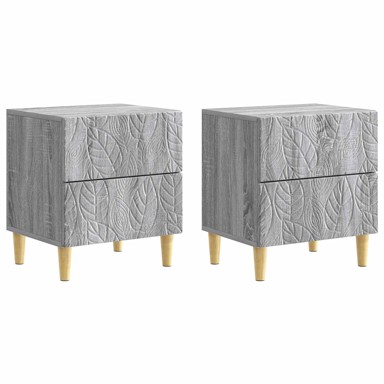 Noćni ormarić, 2 kom, 43 x 34,5 x 48 cm, siva sonoma