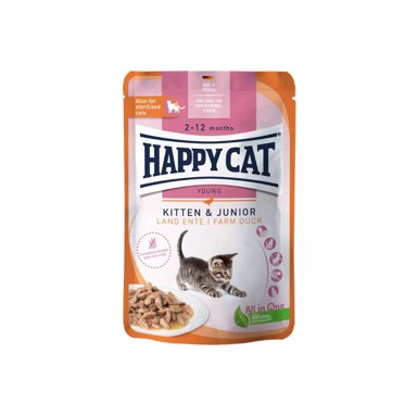 HAPPY CAT Hrana za mačke Kitten&Junior patka 85 g, vrećica
