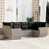 6-dijelni set vrtnih sofa od poliratana s jastucima svjetlosivi