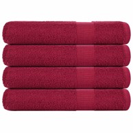 Ručnici za saunu 4 kom bordo 80x200 cm 360 gsm 100 % pamuk