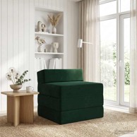 Sofa na razvlačenje, 200 x 70 x 15 cm, baršun, tamnozelena