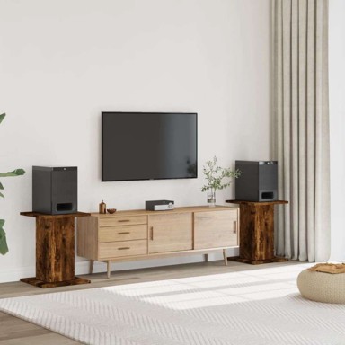 Stalci za zvučnike, 30 x 30 x 60 cm, konstruirano drvo, dimljeni hrast, 2 komada