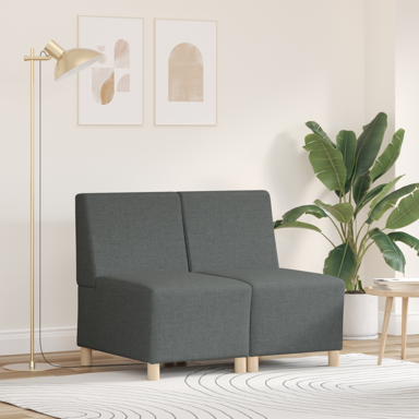 Sofa stolica 2 kom, tkanina, tamnosiva