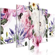 Slika Rose Composition (iz pet dijelova) Wide Colourful 200x100