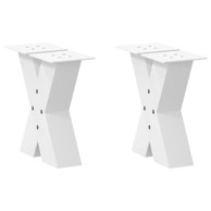 Noge za stolić u obliku slova X 2 kom bijele 30x(30-31) cm