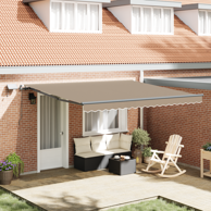 Ručno uvlačiva tenda s LED svjetlom 400x350 cm, bež