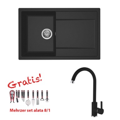 ELLECI Set sudoper Life 300 + slavina C01, crna