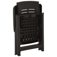 Vrtne nagibne stolice, 2 kom, plastične, 2 1, antracit