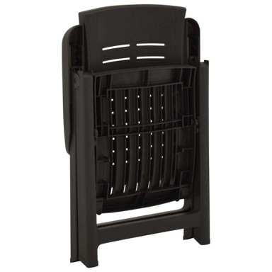 Vrtne nagibne stolice, 2 kom, plastične, 2 1, antracit