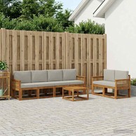 Set vanjskih sofa, 7 kom, poliester, prirodno-svjetlosiva