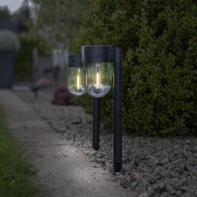 STAR TRADING LED svjetla Set od 2 vanjska solarna Cupolai, visina 30 cm