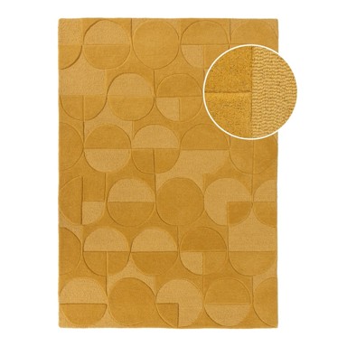 FLAIR RUGS Žuti vuneni tepih Gigi, 120 x 170 cm