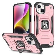 WOZINSKY Ring Armor maskica s prstenom za iPhone 15 Plus, ružičasto-zlatna