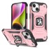 WOZINSKY Ring Armor maskica s prstenom za iPhone 15 Plus, ružičasto-zlatna
