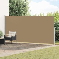 Retraktabilna bočna tenda, 200 x 600 cm, poliester, sivosmeđa