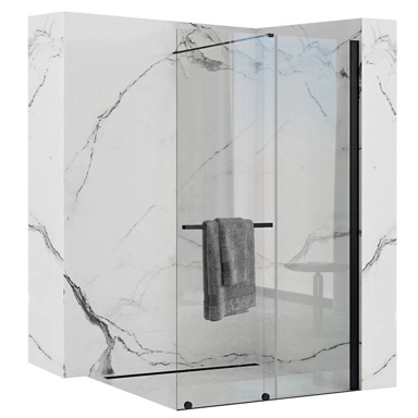 REA Zid tuša Cortis, 120 cm, crni