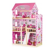 ECOTOYS Drvena kućica za lutke, namještaj