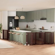 Vrata za pse s vratašcima 12 panela sklopiva 600 cm drvo topole