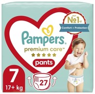 PAMPERS Pelene gaćice, Premium Care, veličina 7, 17 kg+, 27 kom