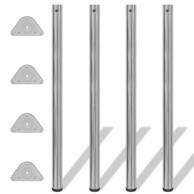 4 Podesive Noge za Stol Polirani nikal 1100 mm