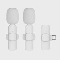 Bežični lavalier mikrofon Type-C priključak s dodatnom zaštitom od vjetra 2 u kompletu, bijeli