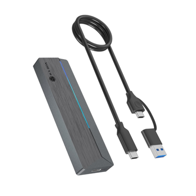 ICYBOX Kućište za SSD, IB-1826MCL-CU31, M.2 NVMe/SATA, USB-C 3.2 Gen 2, RGB