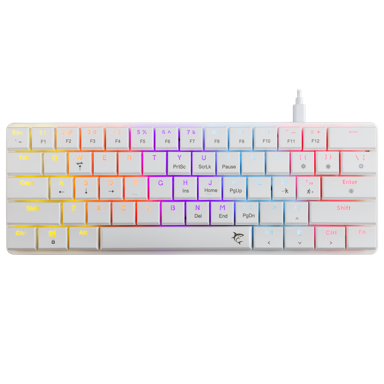 WHITE SHARK Gaming tipkovnica GK-006211 Nagamaki, mehanička, niskoprofilni Red prekidači, žičana, LED osvjetljenje, US raspored, bijela