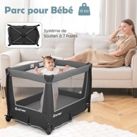 COSTWAY Putni krevetić za bebe, 5u1, prijenosna košara, pult za presvlačenje, madrac, torba za nošenje, kotačići s mogućnošću zaključavanja, sivi