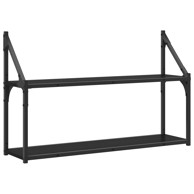 Polica na zidu za zidnu montažu 80 x 21 x 51 cm, crni hrast