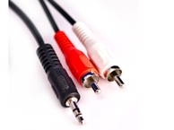 Audio kabel 3,5 mm na 2xRCA 5 m, crni