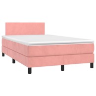 Box Spring krevet s madracem, ružičasti, 120x190 cm, baršun
