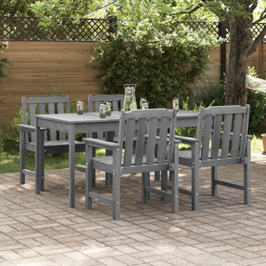 Vrtne stolice za objedovanje 4 kom, svijetlosive 65.5x55.5x88 cm, HDPE