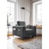 MIUFORM Tamno siva fotelja od samta Lofty Lilly, 95x90x82 cm