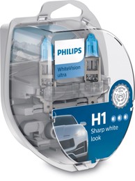 PHILIPS Žarulja WhiteVision Ultra H1/H4/H7 + W5W 12V, do 60% više svjetla, do 35% bjelije, 4200K