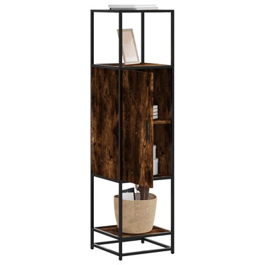 Visoka komoda dimljeni hrast 35,5x35x139cm izrađeno drvo i metal
