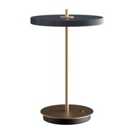 UMAGE Antracitno siva LED stolna lampa s mogućnosti zatamnjivanja s metalnim sjenilom (visina 31 cm) Asteria Move 