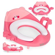 ECOTOYS WC sjedalo za djecu, ručke, mekani jastuk, roza