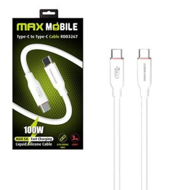 MAXMOBILE Kabel Type-C, 3 m, 100W, 5A, bijelo