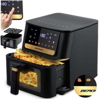 NORTHIX Friteza na vrući zrak, 6,5 l, 1700 W, zaslon osjetljiv na dodir, crna