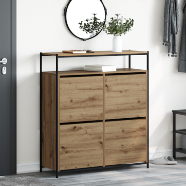 Ormarić za cipele s 4 klizna vrata 100 x 34 x 112 cm, artisan hrast