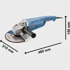 BOSCH Kutna brusilica GWS 2200 P Professional, 2200 W, plava