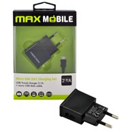 MAXMOBILE Set 2u1 PUNJAČ USB i MICRO DATA kabel 2,1a