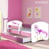 Drveni dječji krevet 140×70 s bočnom stranicom i dodatnom ladicom na izvlačenje, rozi