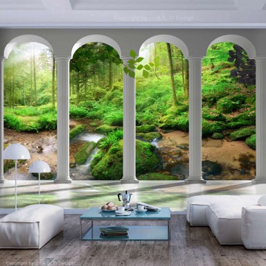 Samoljepljiva foto tapeta Pillars and Forest 392x280