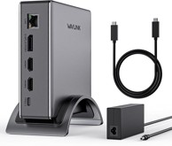 WAVLINK Priključna stanica za laptop, PD 3.1, 3 monitora 4K@144Hz, 140 W PD, 2 x HDMI i DP, USB-C 10 Gbps, USB-A, Ethernet, audio