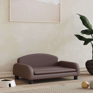 Krevet za pse od umjetne kože, 70 × 45 × 30 cm, smeđa  