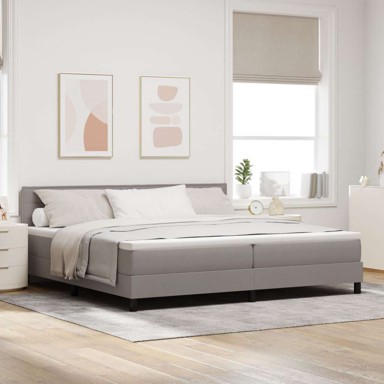 Boxspring krevet 200x200 cm tkanina, sivo-smeđi