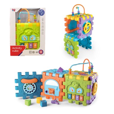 Kocka, didaktička igračka za bebe, na bat.