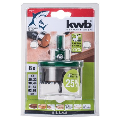 KWB Set kružnih pila za drvo 25-68 mm 28 mm 8/1