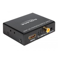 DELOCK Razdjelnik audio signala, 1x IN HDMI-A 19 pin (Ž) na 1x HDMI-A 19 pin (Ž), 1x 3.5MM, 1x Toslink (Ž), 1x RCA (Ž), 4K 30Hz